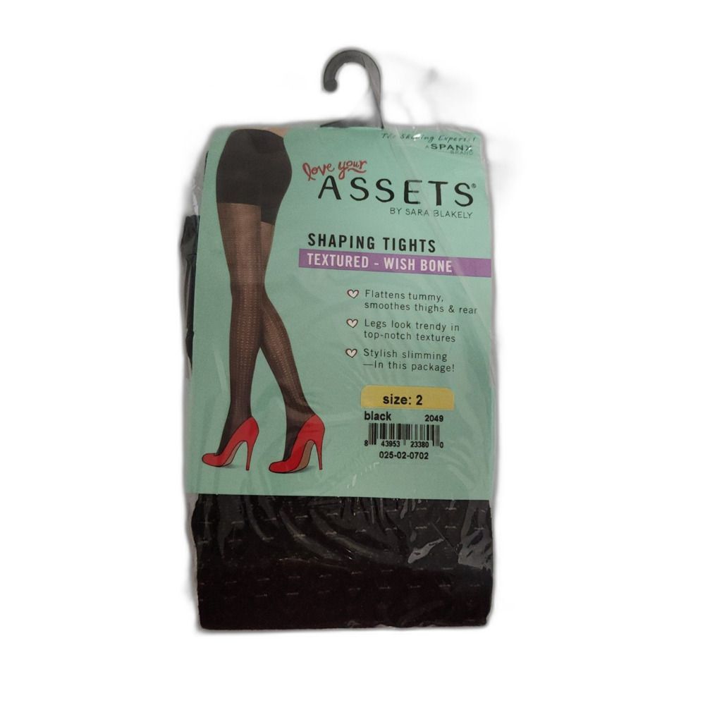 Assets by Sara Blakely Shaping Tights Textured Wish Bone Black